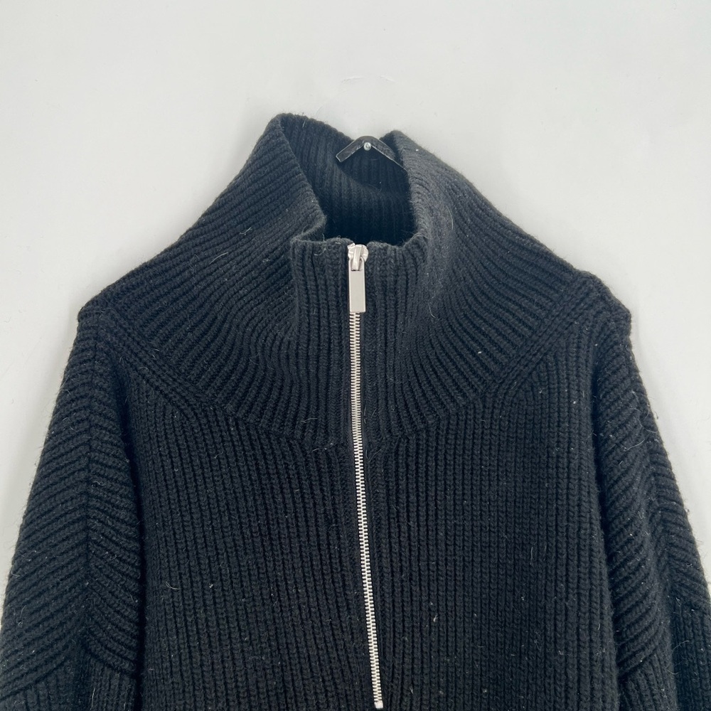 H&M Chunky Knit Half Zip Black Sweater
